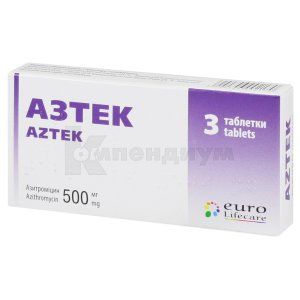 Азтек таблетки, покрытые пленочной оболочкой, 500 мг, блистер, № 3; Euro Lifecare