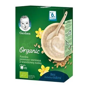 Гербер органик каша безмолочная пшенично-овсяная (Gerber organic porridge dairy-free wheat-oat)