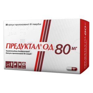 Предуктал® ОД 80 мг капсулы пролонгированного действия твердые, 80 мг, блистер, № 90; Servier