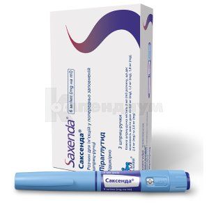 Саксенда® раствор для инъекций, 6 мг/мл, картридж, вложенный в шприц-ручку, 3 мл, № 3; Novo Nordisk