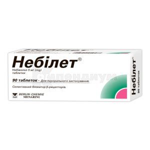 Небилет® таблетки, 5 мг, блистер, № 90; Menarini International Operations Luxemburg S.A.