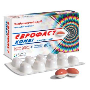 Еврофаст Комби капсулы мягкие, 200 мг + 500 мг, блистер, № 10; Euro Lifecare