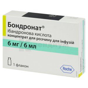 Бондронат® концентрат для раствора для инфузий, 6 мг, флакон, 6 мл, № 1; Roche