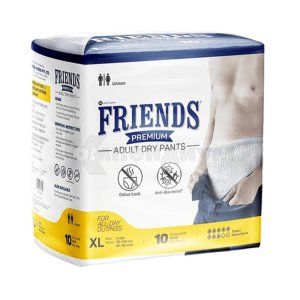 Подгузники-трусы для взрослых "FRIENDS" premium, размер xl, размер xl, № 10; Nobel Hygiene Pvt. Ltd