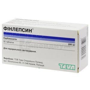 Финлепсин® таблетки, 200 мг, № 50; Тева Украина
