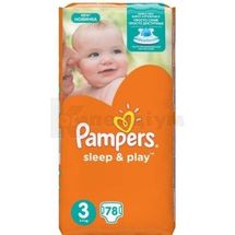 ПІДГУЗНИКИ ДИТЯЧІ PAMPERS SLEEP & PLAY midi (6-10 кг), № 78; Проктер енд Гембл