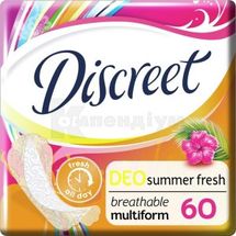 ПРОКЛАДКИ ГІГІЄНІЧНІ ЩОДЕННІ DISCREET DEO summer fresh, № 60; Проктер енд Гембл Україна