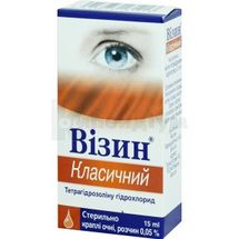 Візин® Класичний краплі очні, 0,05 %, флакон, 15 мл, № 1; МакНіл Продактс Лімітед