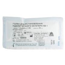 ГОЛКА ДЛЯ ВСТАНОВЛЕННЯ ПІДКЛЮЧИЧНОГО КАТЕТЕРУ кв-1 (1,0 х 0,6), 55 мм, g 19, g 19, № 1; Каммед