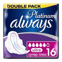 ПРОКЛАДКИ ГІГІЄНІЧНІ ALWAYS PLATINUM COLLECTION ULTRA super plus, № 16; Проктер енд Гембл Україна