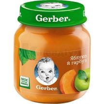 ПЮРЕ ПЛОДОВО-ОВОЧЕВЕ ТМ "GERBER" "ЯБЛУКО І ГАРБУЗ" вітамінізоване, 130 г, для дітей від 6 місяців, для дітей від 6 місяців, № 1; Нестле Україна