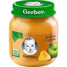 ПЮРЕ ФРУКТОВЕ ТМ "GERBER" "ЯБЛУКО І ГРУША" пастеризоване, вітамінізоване, 130 г, для дітей від 6 місяців, для дітей від 6 місяців, № 1; Нестле Україна