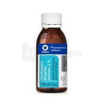 Перекису водню розчин 3% розчин для зовнішнього застосування водний, 3 %, флакон полімерний, 100 мл, № 1; Віола