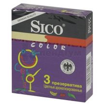 ПРЕЗЕРВАТИВИ "SICO COLOR" ароматизовані, кольоров., кольоров., № 3; ЦПР Продукціон