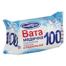 ВАТА МЕДИЧНА ГІГРОСКОПІЧНА ГІГІЄНІЧНА стерильний, рулон, 100 г, № 1; undefined