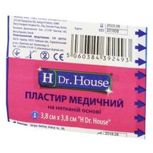 ПЛАСТИР МЕДИЧНИЙ БАКТЕРИЦИДНИЙ "H Dr. House" 3,8 см х 3,8 см, на нетканній основі, на неткан. основі, № 1; Jiangsu Nanfang Medical Co., Ltd