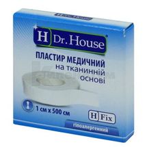 ПЛАСТИР МЕДИЧНИЙ "H Dr. House" 1 см х 500 см, коробка паперова, на тканинній основі, на тканинній основі, № 1; Jiangsu Nanfang Medical Co., Ltd