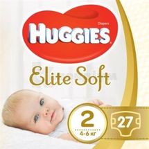 ПІДГУЗКИ ДИТЯЧІ ГІГІЄНІЧНІ HUGGIES ELITE SOFT размер 2 (4-7 кг), № 27; Кімберлі-Кларк Україна