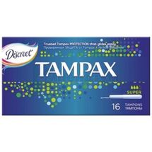 ТАМПОНИ ГІГІЄНІЧНІ TAMPAX super, з аплікатором, з аплікатором, № 16; Проктер енд Гембл Україна