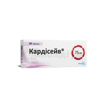 Кардісейв® таблетки, вкриті плівковою оболонкою, 75 мг, блістер у пачці, № 30; Фармак