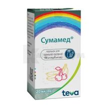 Сумамед® порошок для оральної суспензії, 400 мг, флакон, 20 мл, з дозуючим шприцом, з дозуюч. шприцом, № 1; Тева Україна