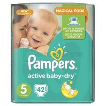 ПІДГУЗНИКИ ДИТЯЧІ PAMPERS ACTIVE BABY-DRY junior (11-18 кг), № 42; undefined