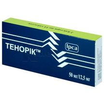 Тенорік™ таблетки, вкриті плівковою оболонкою, 50 мг + 12,5 мг, блістер, № 28; Іпка 