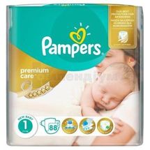 ПІДГУЗНИКИ ДИТЯЧІ PAMPERS PREMIUM CARE newborn (3 кг), № 88; undefined