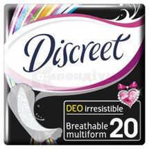 ПРОКЛАДКИ ГІГІЄНІЧНІ ЩОДЕННІ DISCREET DEO irresistible multiform, № 20; Проктер енд Гембл Україна