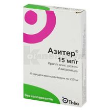 Азитер® краплі очні, розчин, 15 мг/г, контейнер однодозовий, 250 мг, № 6; Лаборатуар Теа