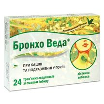 БРОНХО ВЕДА ТРАВ'ЯНІ ЛЬОДЯНИКИ ЗІ СМАКОМ ІМБИРЮ льодяники, № 24; Конарк Інтелмед