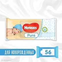 СЕРВЕТКИ ДИТЯЧІ ВОЛОГІ HUGGIES PURE № 56; Кімберлі-Кларк Україна