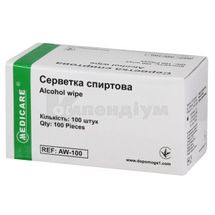 Серветки спиртові "Medicare" 30 мм х 65 мм, № 100; Допомога-I