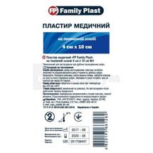 FAMILY PLAST ПЛАСТИР МЕДИЧНИЙ НА ТКАНИННІЙ ОСНОВІ 4 см х 10 см, № 1; Аргопласт