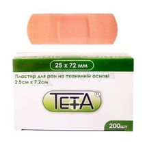 ПЛАСТИР ДЛЯ РАН НА ТКАНИННІЙ ОСНОВІ TETA® 2,5 см х 7,2 см, № 1; Цзеінг Банглі Медікал Продуктс Ко., Лтд