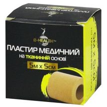 ПЛАСТИР МЕДИЧНИЙ КАТУШКОВИЙ B-HEALTH™ 5 м х 5 см, на тканинній основі, на тканинній основі, № 1; Калина Медична Виробнича Компанія