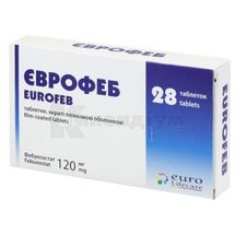 Єврофеб таблетки, вкриті плівковою оболонкою, 120 мг, блістер, № 28; Euro Lifecare