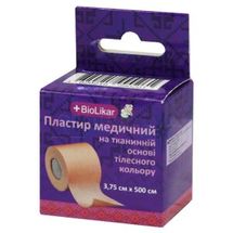 ПЛАСТИР МЕДИЧНИЙ НА ТКАНИННІЙ ОСНОВІ 3,75 см х 500 см, котушка, тілесного кольору, тілесного кольору, № 1; undefined