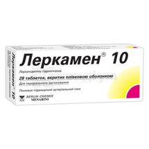 Леркамен® 10 таблетки, вкриті плівковою оболонкою, 10 мг, № 28; Менаріні Інтернешонал Оперейшонс Люксембург С.А.