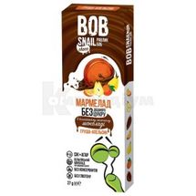 МАРМЕЛАД НАТУРАЛЬНИЙ BOB SNAIL (УЛИТКА БОБ) 27 г, груша-апельсин в бельгійському молочному шоколаді, груша-апел. в бельг.мол.шокол., № 1; Еко Снек