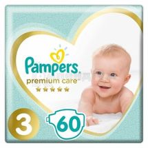 ПІДГУЗНИКИ ДИТЯЧІ PAMPERS PREMIUM CARE midi (6-10 кг), № 60; undefined