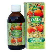 Олія насіння гарбуза харчове холодного віджиму, 200 мл, № 1; Адверсо