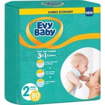 ПІДГУЗКИ "EVY BABY" mini 2 (3-6 кг), № 80; Evyap Sabun