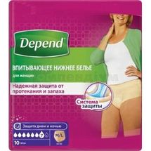 БІЛИЗНА ВБИРАЮЧА (ТРУСИ-ПІДГУЗКИ) DEPEND® для жінок, розмір m/l, № 10; Kimberly-Clark