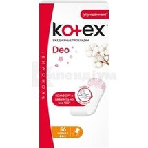 ПРОКЛАДКИ ЖІНОЧІ ГІГІЄНІЧНІ KOTEX NORMAL DEO щоденні., № 56; undefined