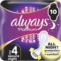 ПРОКЛАДКИ ГІГІЄНІЧНІ УЛЬТРАТОНКІ ALWAYS PLATINUM ULTRA SECURE NIGHT № 10; Проктер енд Гембл Мануфактуринг