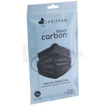 Маска захисна Black Carbon тришарова стерильна біорозкладна з вугільним фільтром № 5; АБИФАРМ ООО