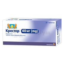 Крестор таблетки, вкриті плівковою оболонкою, 40 мг, блістер, № 28; АстраЗенека