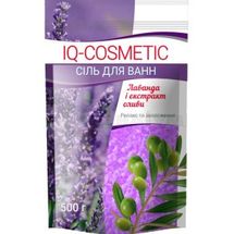 Сіль для ванн IQ-COSMETIC 500 г, лаванда та екстракт оліви, лаванда та екстракт оліви; ТОВ "Карапуз"