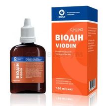 Віодін розчин нашкірний, 100 мг/мл, флакон, 100 мл, укупорений насадкою та кришкою, укупор. насадк. та кришк., № 1; Віола